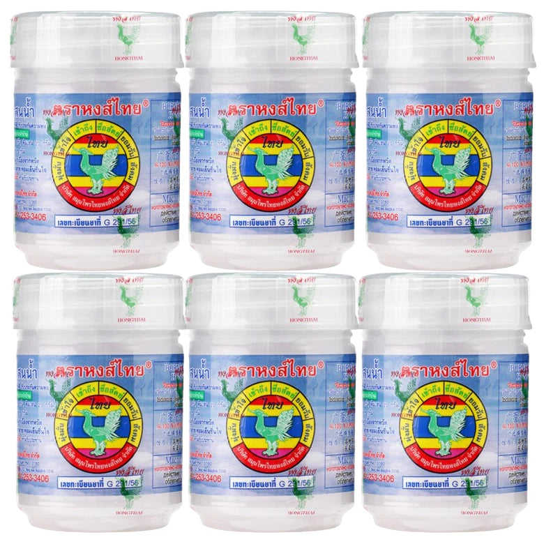 Set van 6 Hong Thai witte herbal kruiden inhalers, perfect voor langdurig gebruik en delen